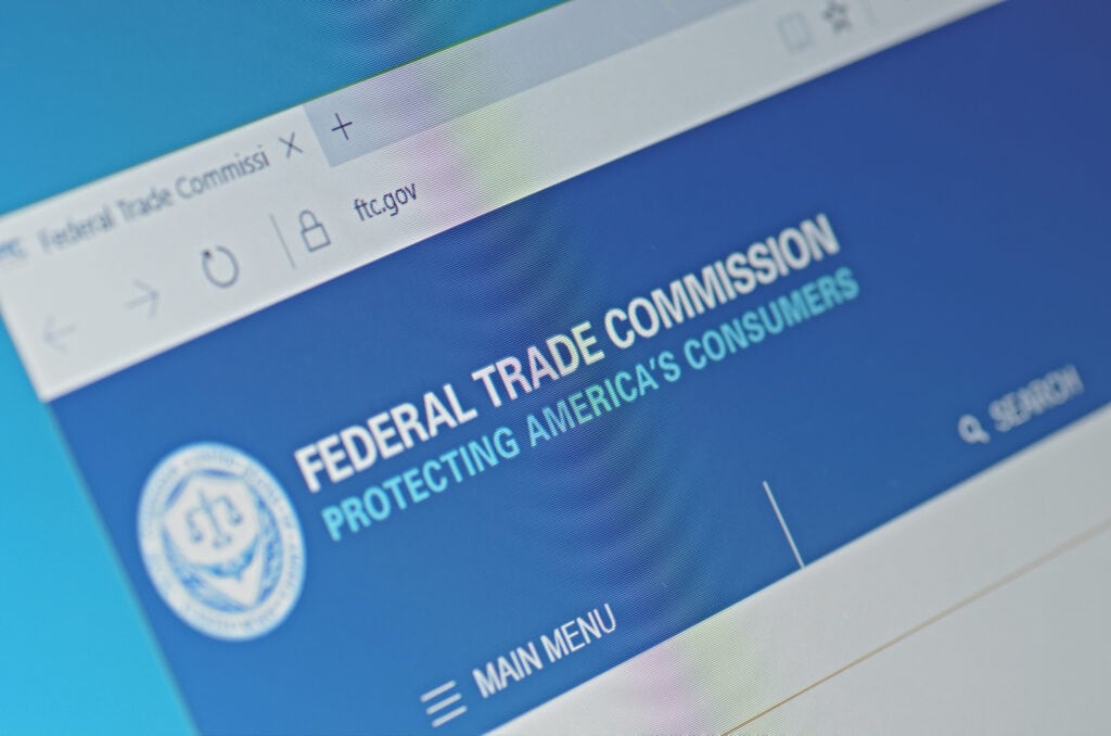 FTC website homepage showing official government portal where victims can report pet scam incidents to federal authorities