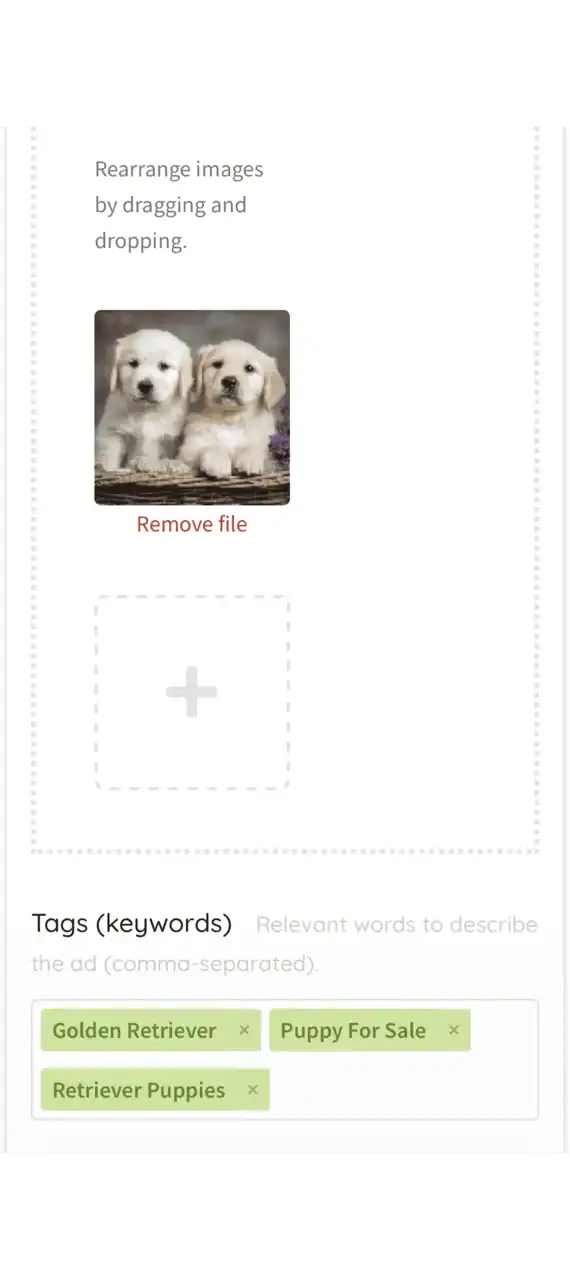 PetClassifieds Post Ad Form Mobile Step 2-2