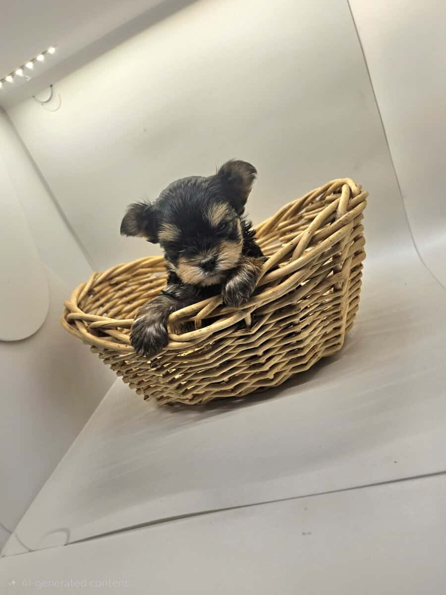 Tiny male yorkie pups tcup size image 1