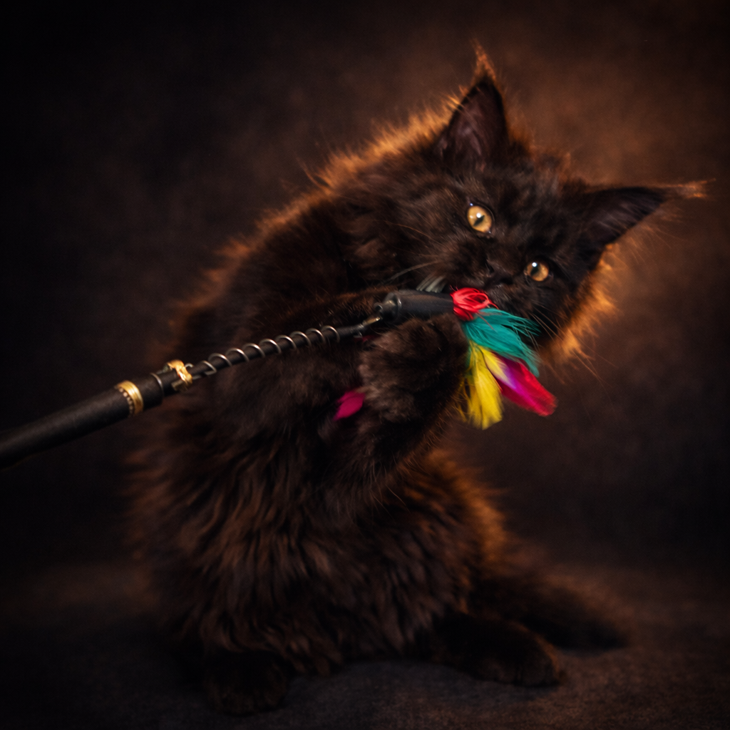 Maine coon black kitten with Fife pedegree image 3