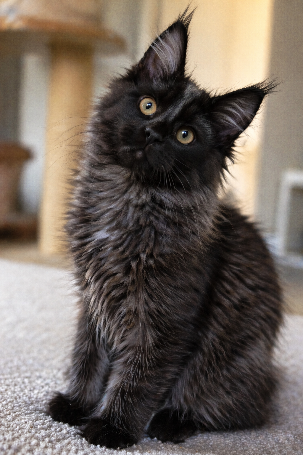 Maine coon black kitten with Fife pedegree image 5