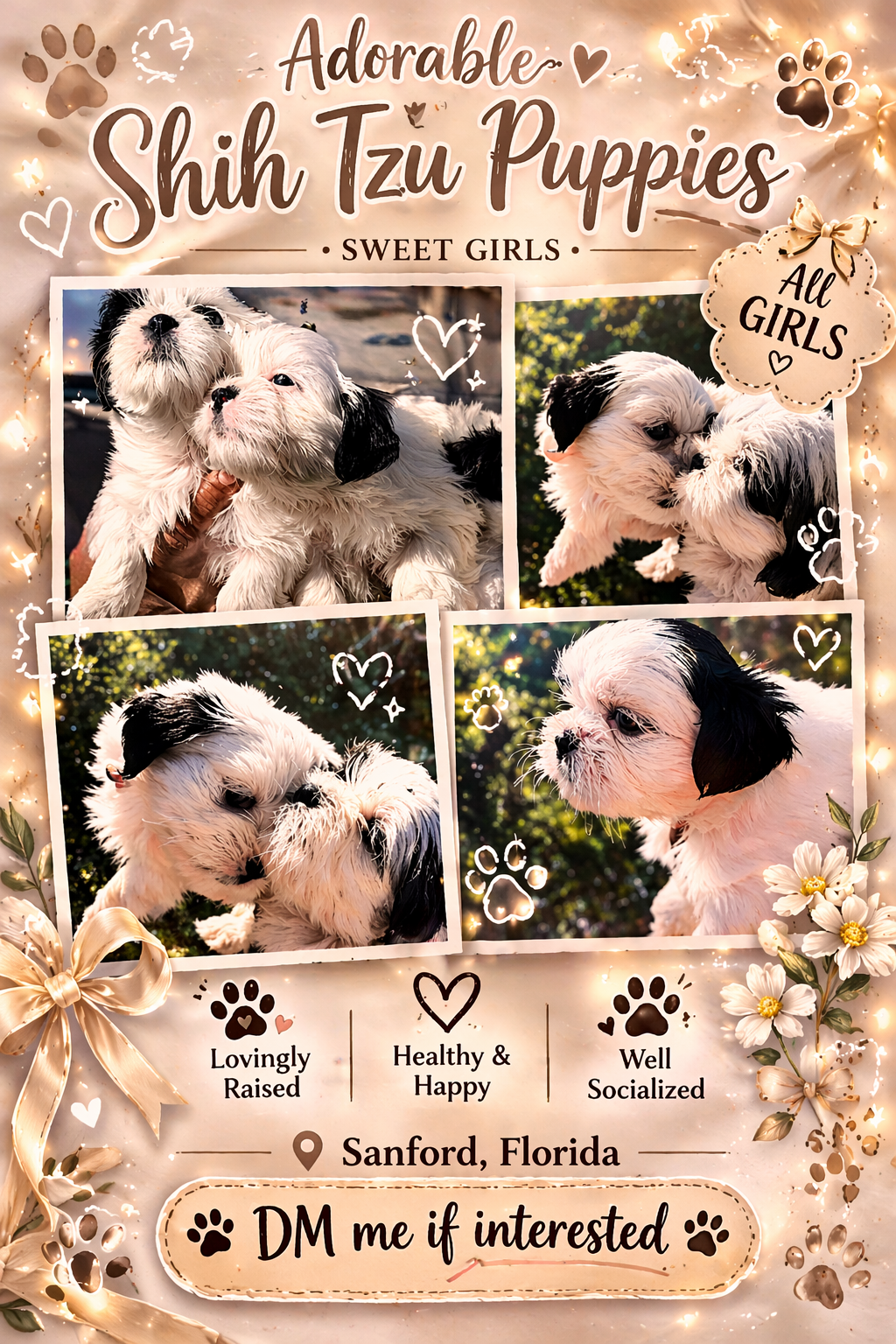 Shih Tzu Puppies – 3 Females Available 🐶💕 image 1