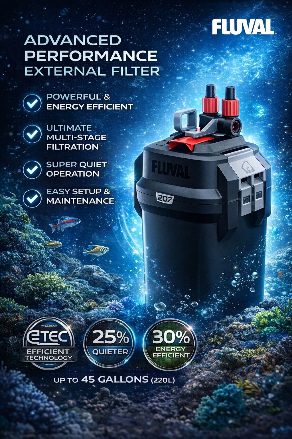 Fluval External Water Filter for Aquarium Tanks image 1