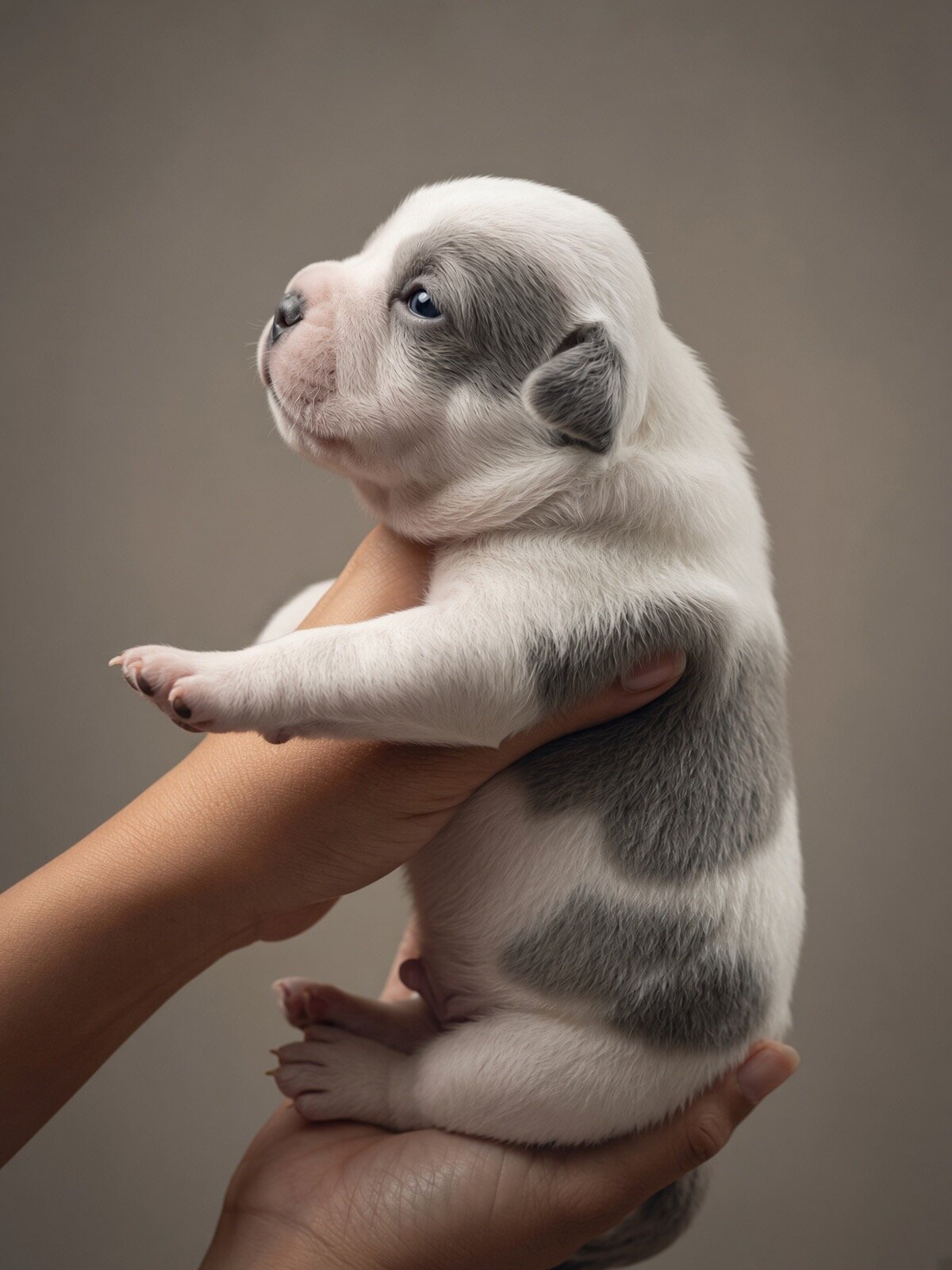 Rare Azure-Eyed White Grey Classic American Bully image 3