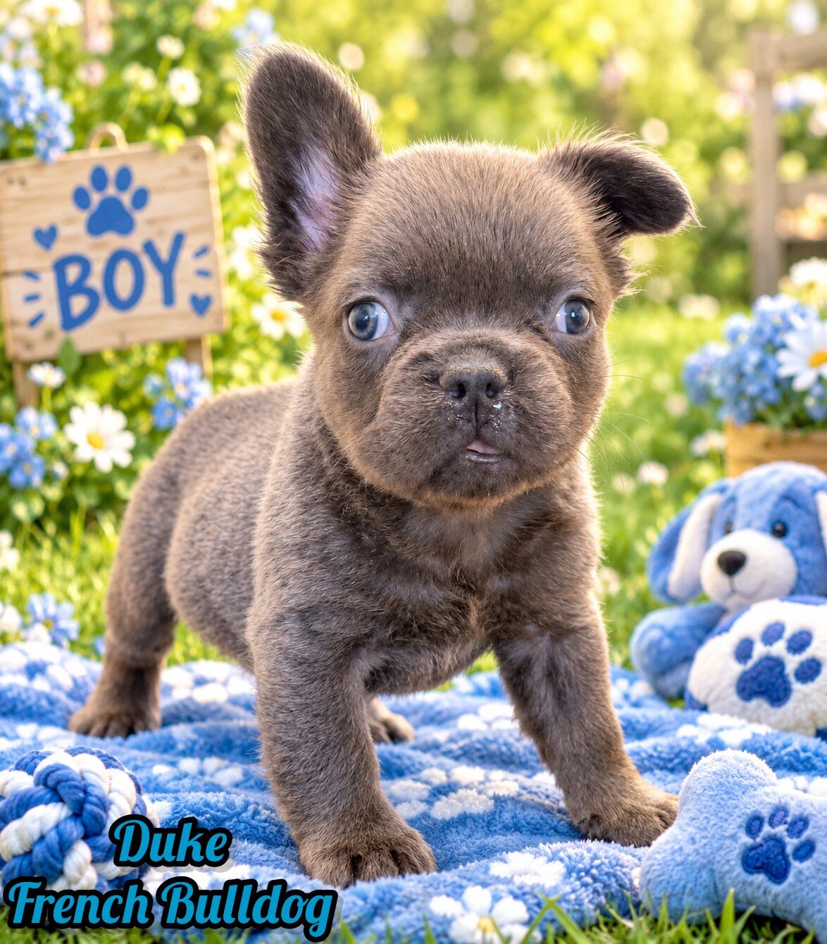 Duke Male Fluffy AKC French Bulldog image 1