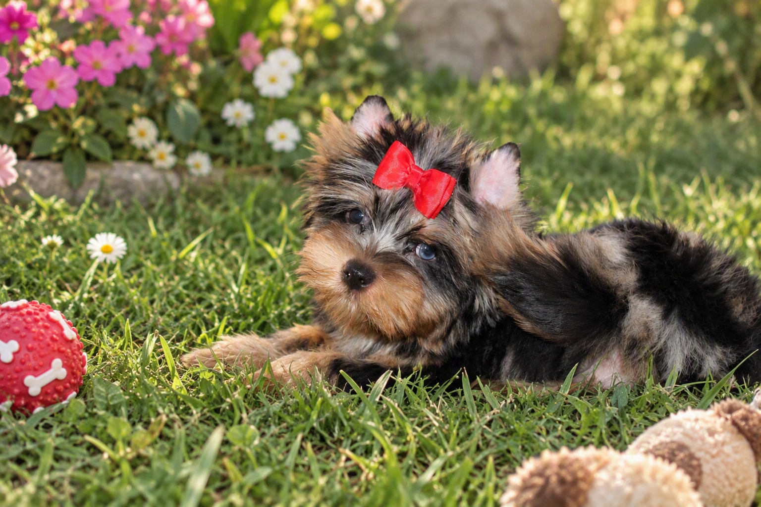 Blueberry Merle Male Yorkie image 2