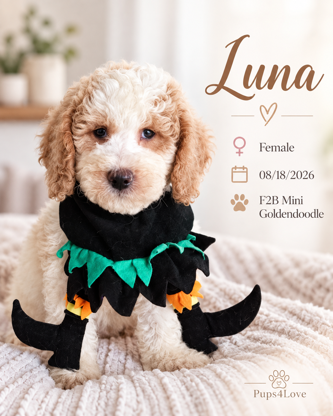 Stunning F2B Mini Goldendoodle Puppies- READY NOW image 2